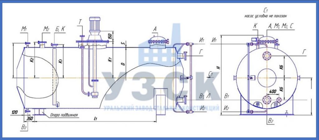 Чертеж емкости ГКК в Чите